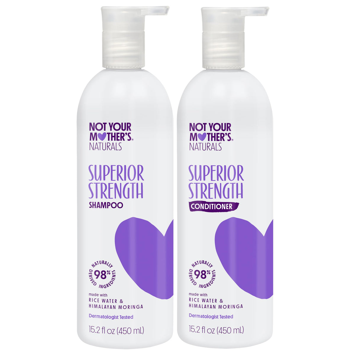 Not Your Mother's Naturals Superior Strength Shampoo bottle highlights sulfate-free formula for gentle cleansing.