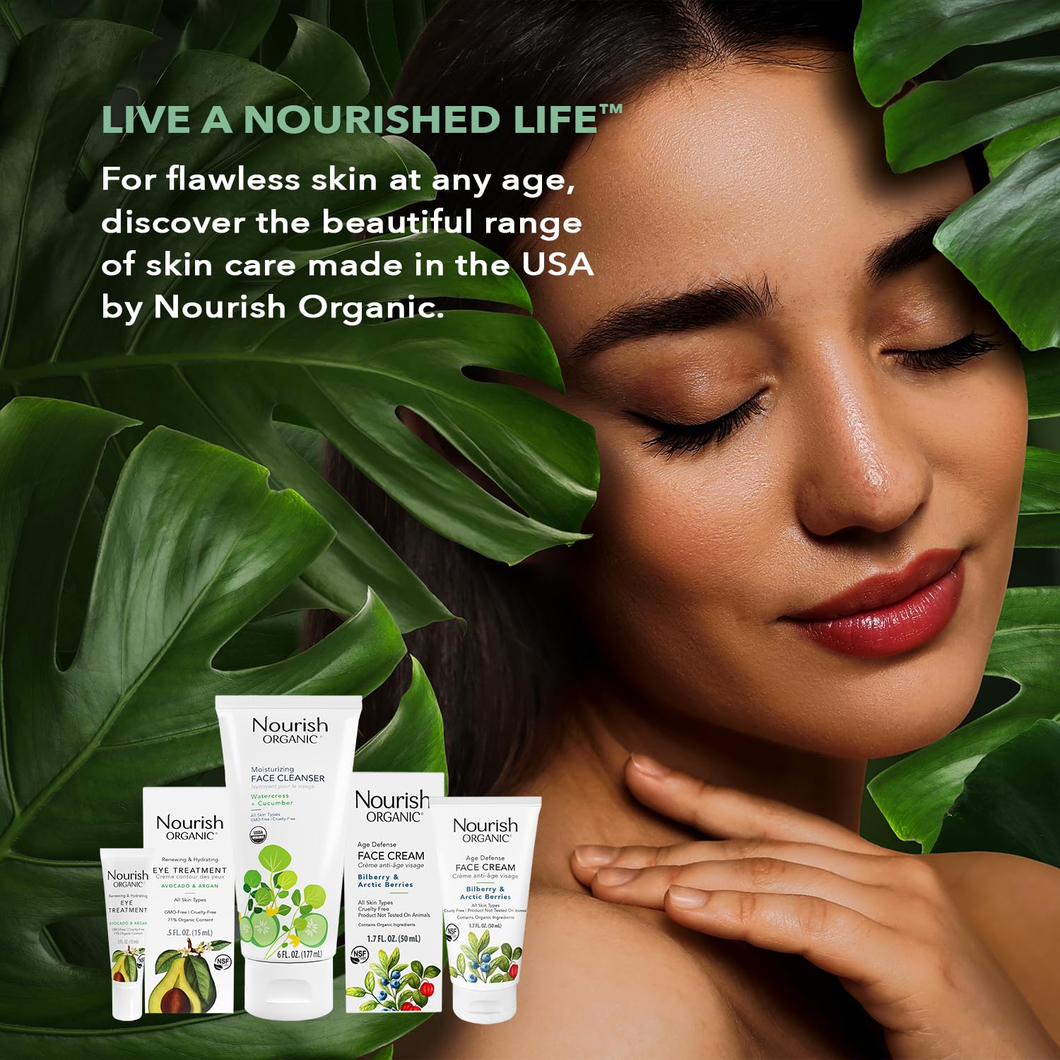 Nourish Organic skin after cleanse feels calm and refreshed.