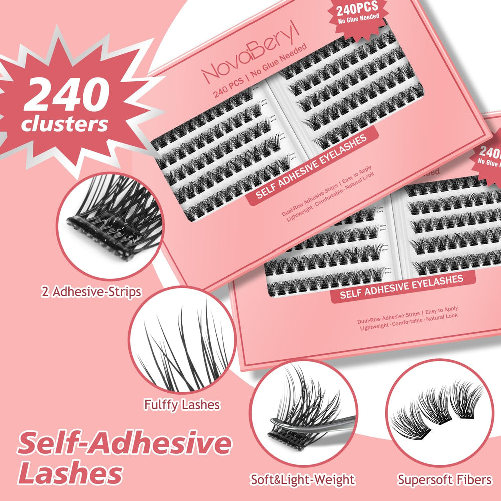 NovaBeryl one-second application lash clusters illustrate quick, flawless results