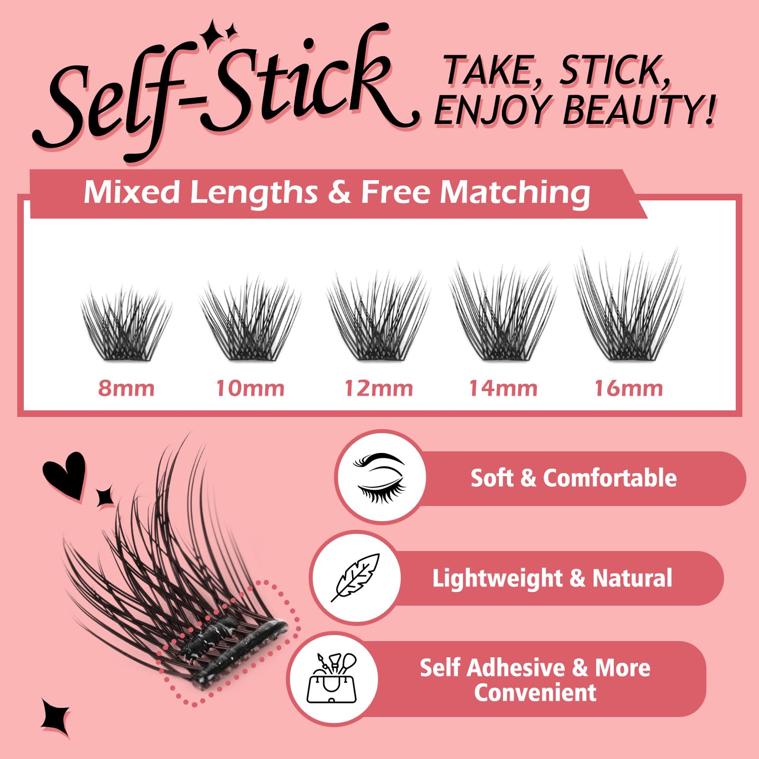 NovaBeryl pre-glued lash clusters enable fast, precise application for busy mornings