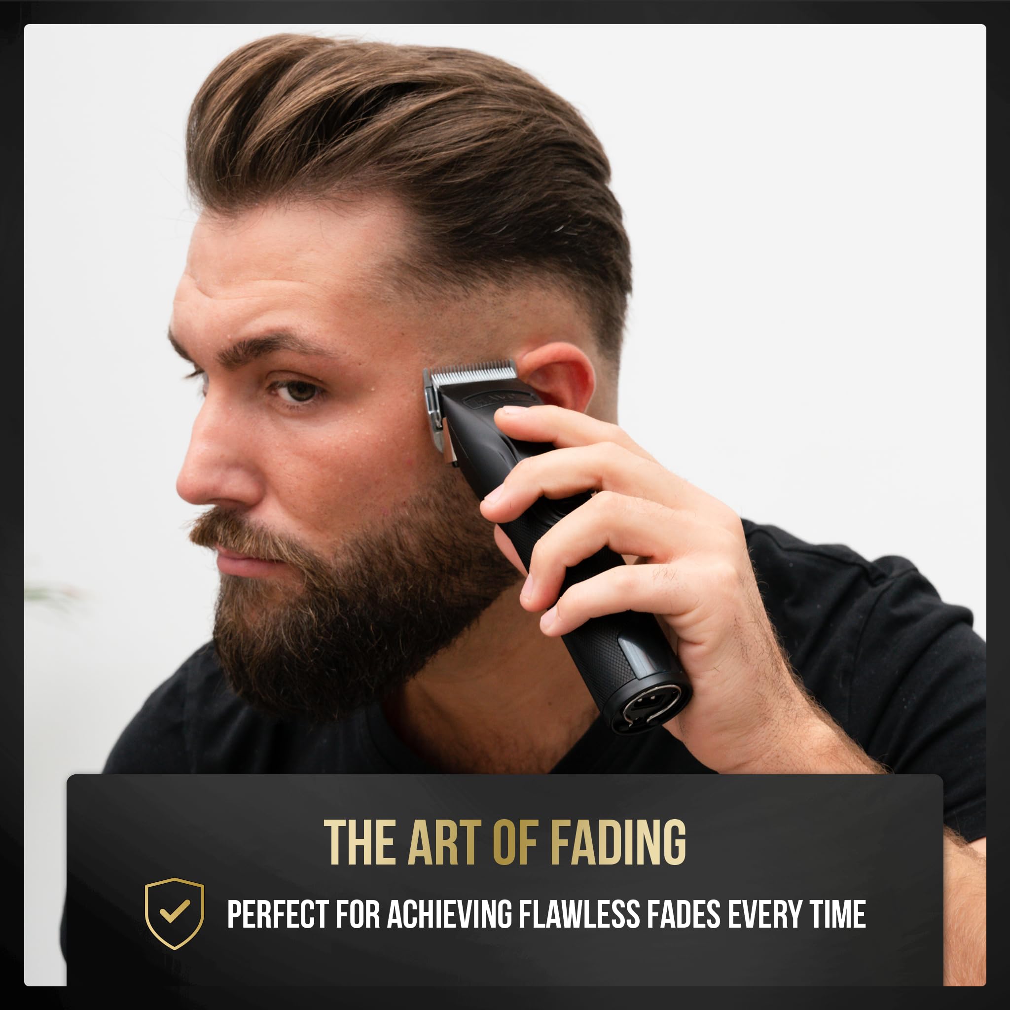 Novah Grooming guards and attachments arranged for versatile fades and outlines
