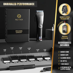 Novah Grooming LED display closeup indicates speed and power levels for accuracy