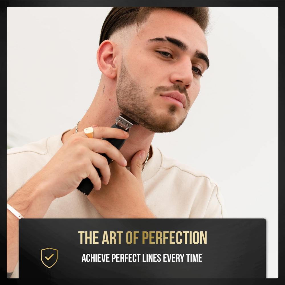 NOVAH Grooming cordless barber trimmer in use for clean, fast fittings.