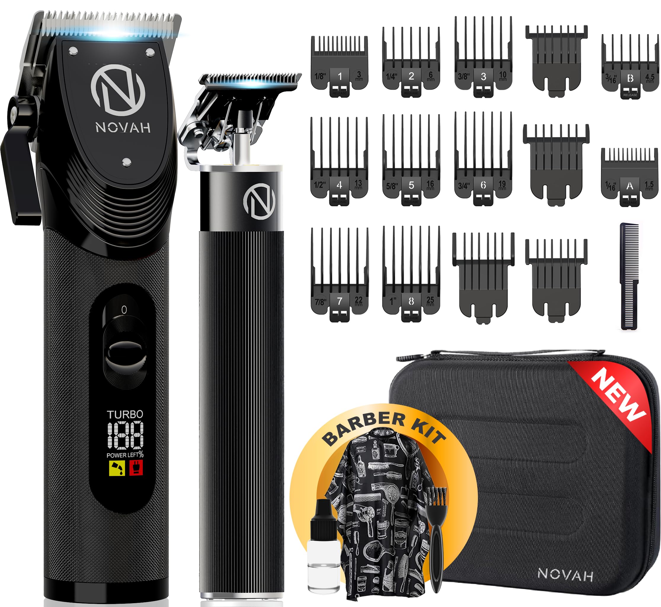 NOVAH Grooming professional clipper kit front view for at-home grooming precision.