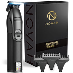 NOVAH Grooming professional hair trimmer with metal unibody provides premium grip and durability.