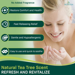NOVEHA Cucumber extract formula visual showing soothing sensation on skin.