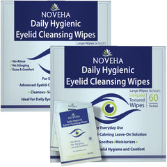 NOVEHA daily eyelid wipes packaging for convenient on-the-go eye hygiene