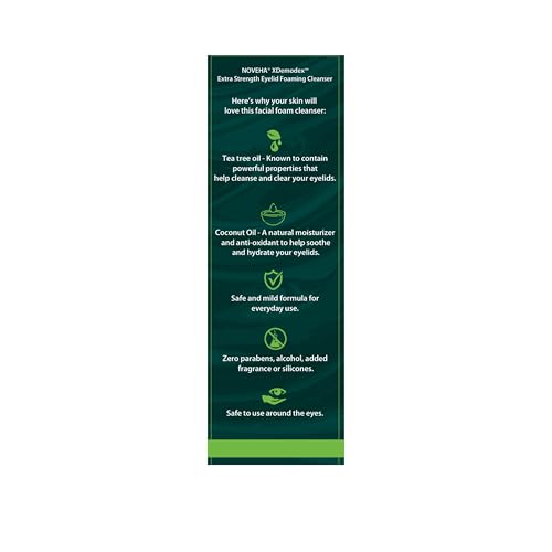 NOVEHA Demodex Eyelid Cleanser Foam foamy lather ready for gentle cleansing