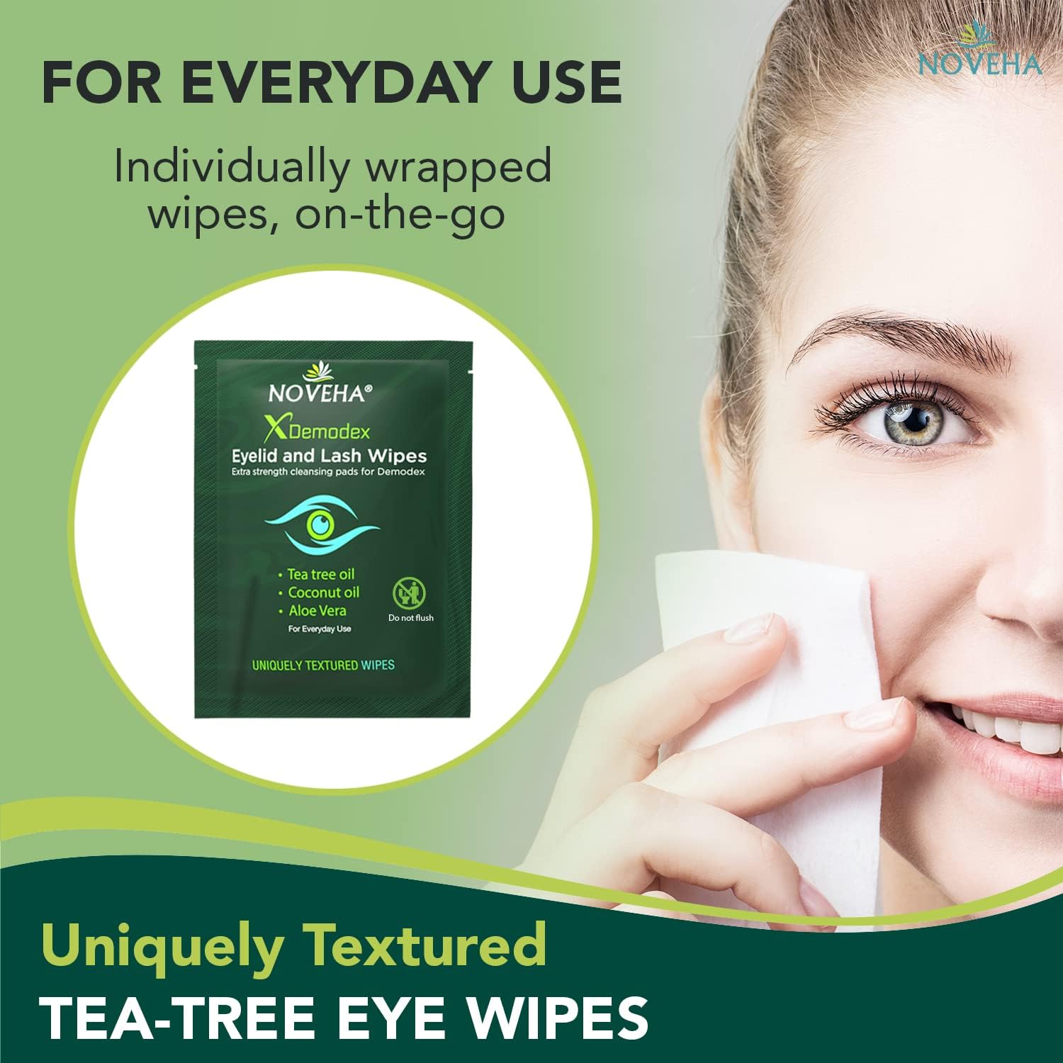 NOVEHA Demodex Eyelid Wipes are safe for sensitive skin