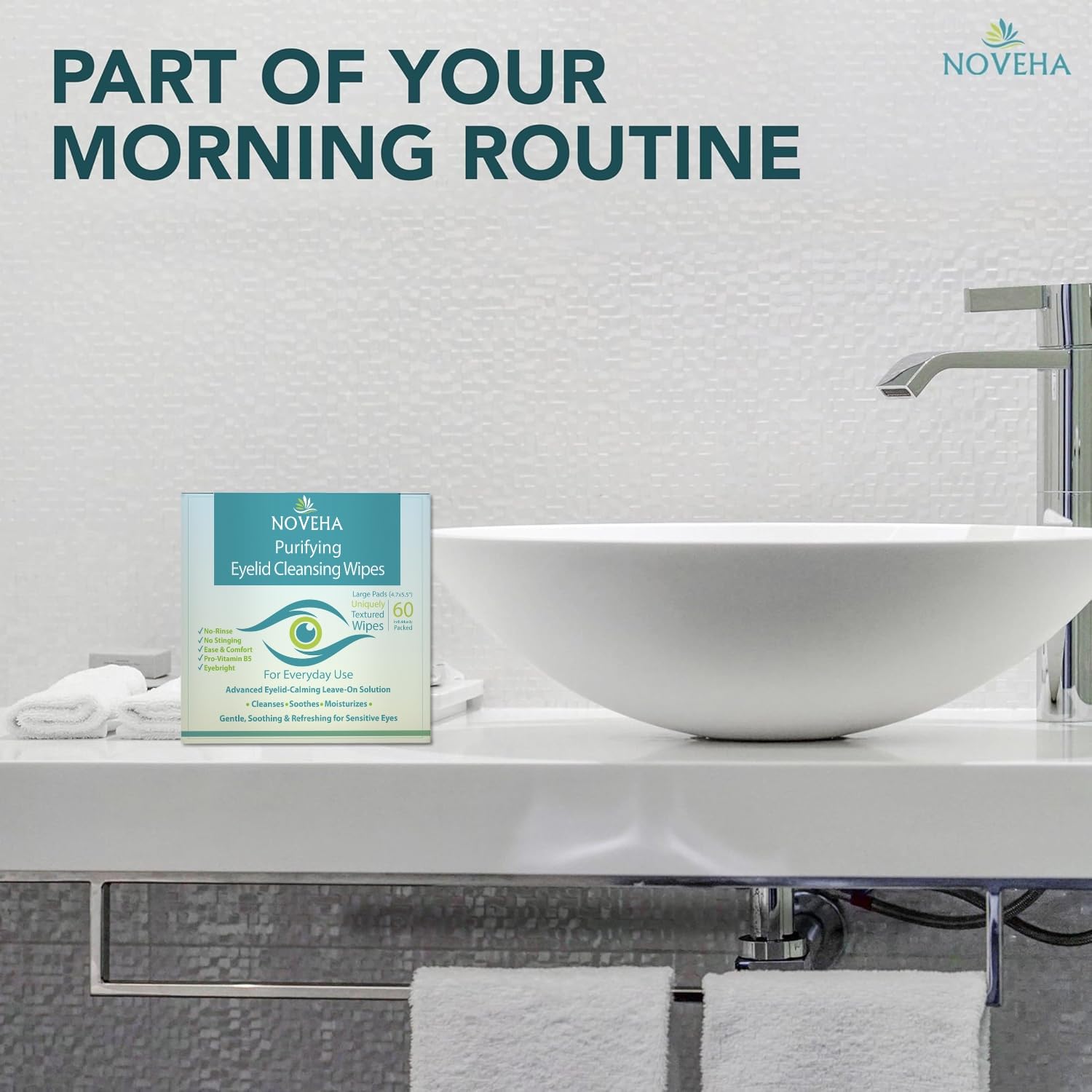 NOVEHA eyelid wipes support everyday eye care and cleanse routines.