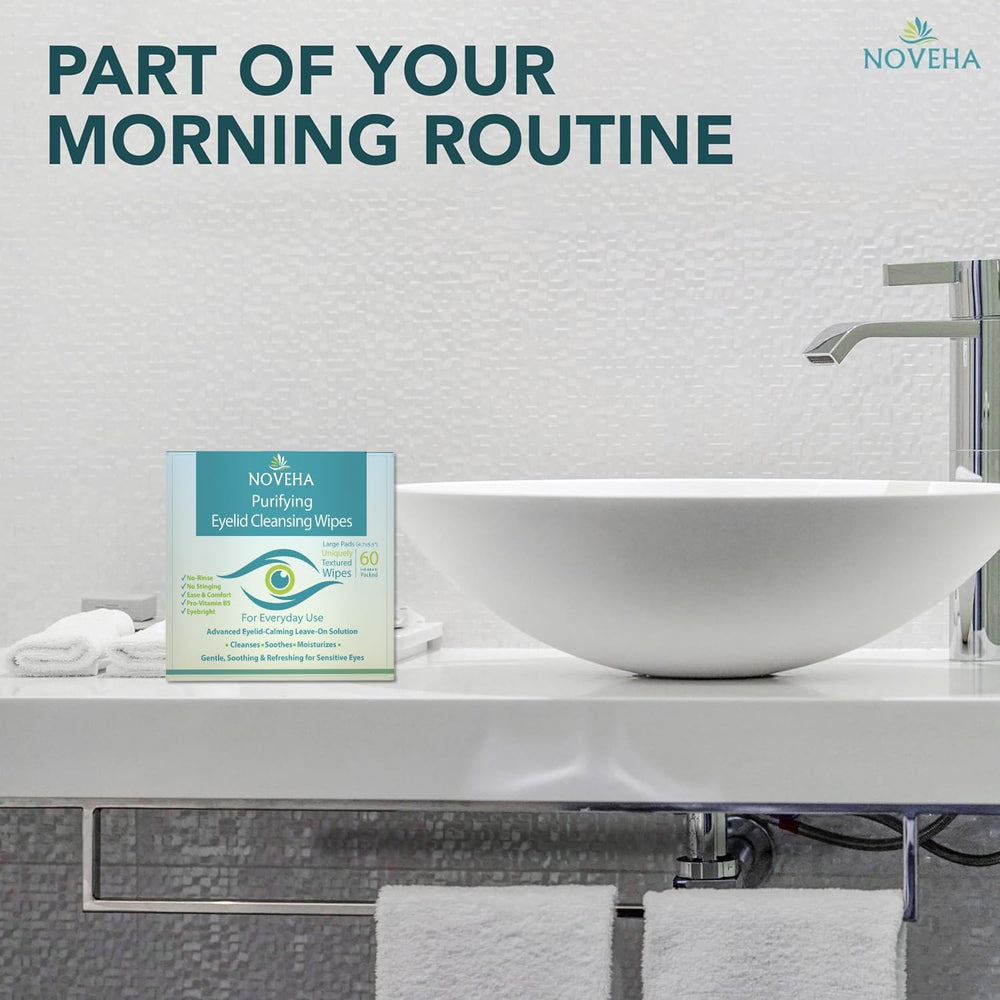 NOVEHA eyelid wipes support everyday eye care and cleanse routines.