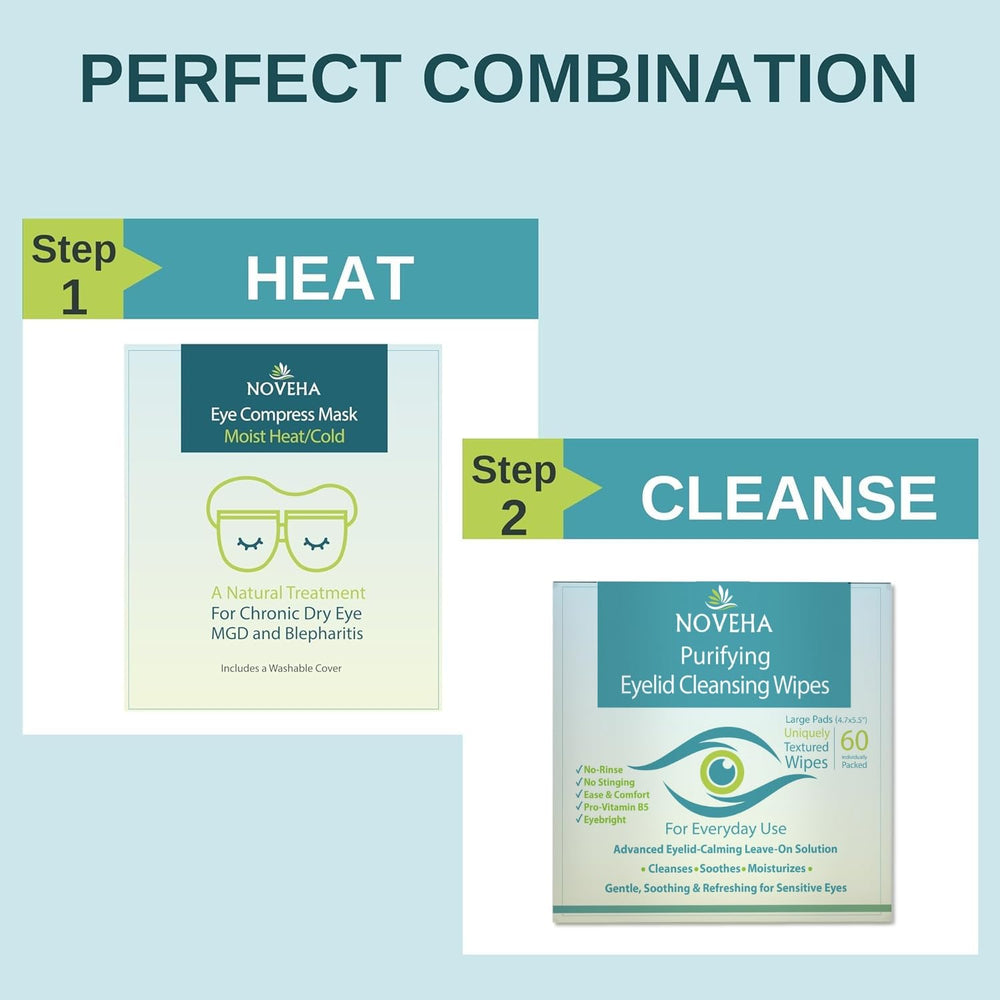 NOVEHA eyelid wipes remove makeup gently during daily routines.