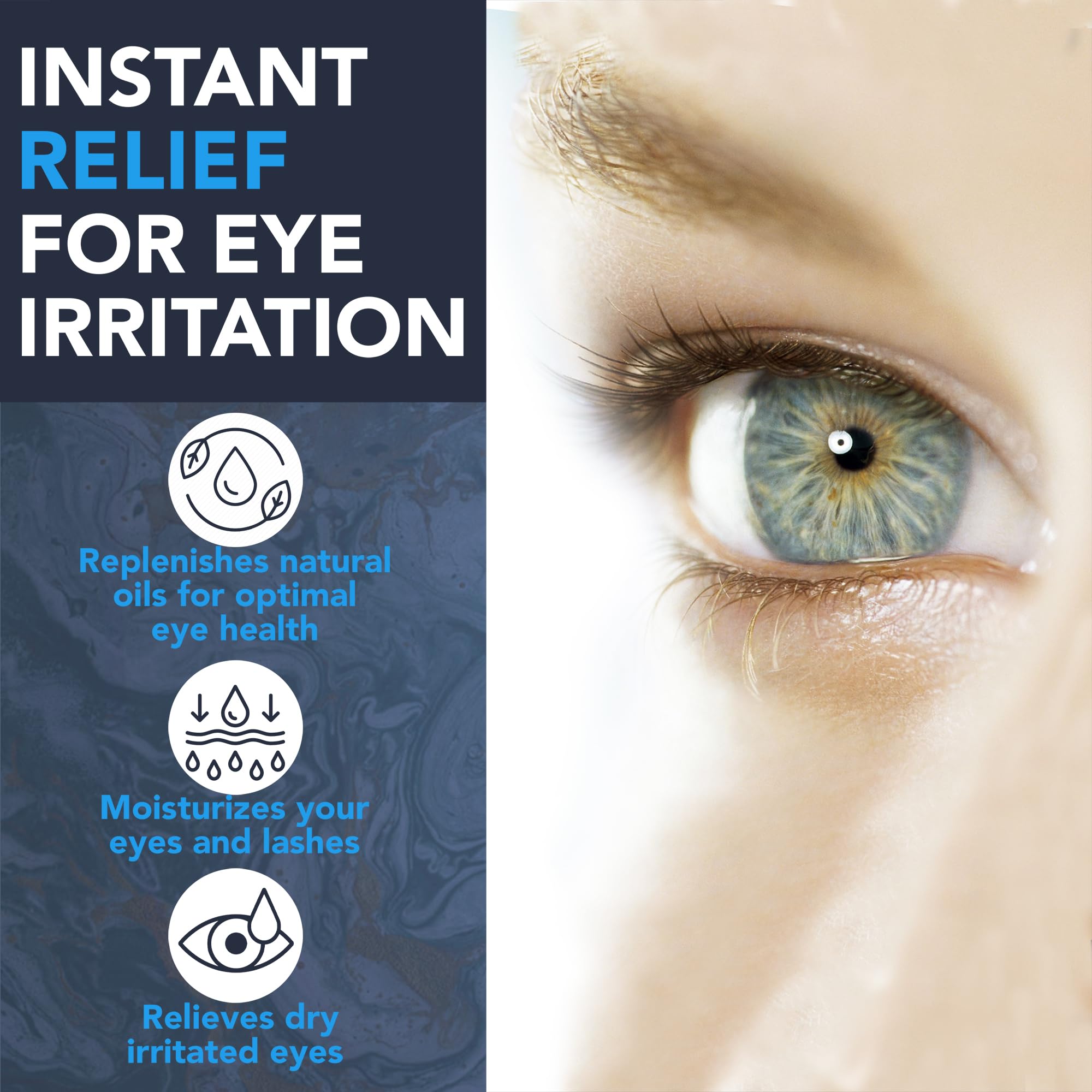 NOVEHA eyelid wipes inside wrap shows portable, no-rinse cleansing