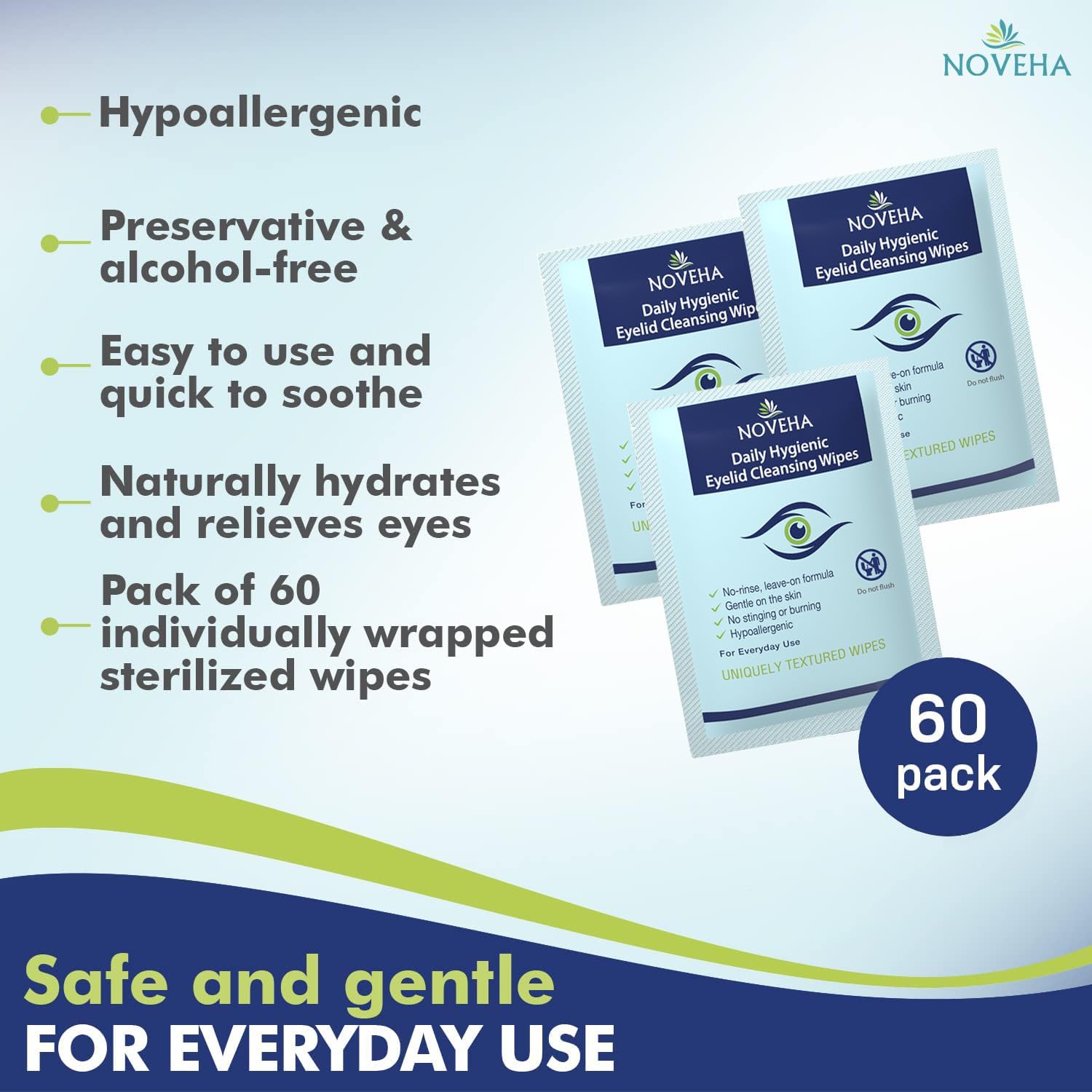 NOVEHA prep step for use with hypochlorous eye spray