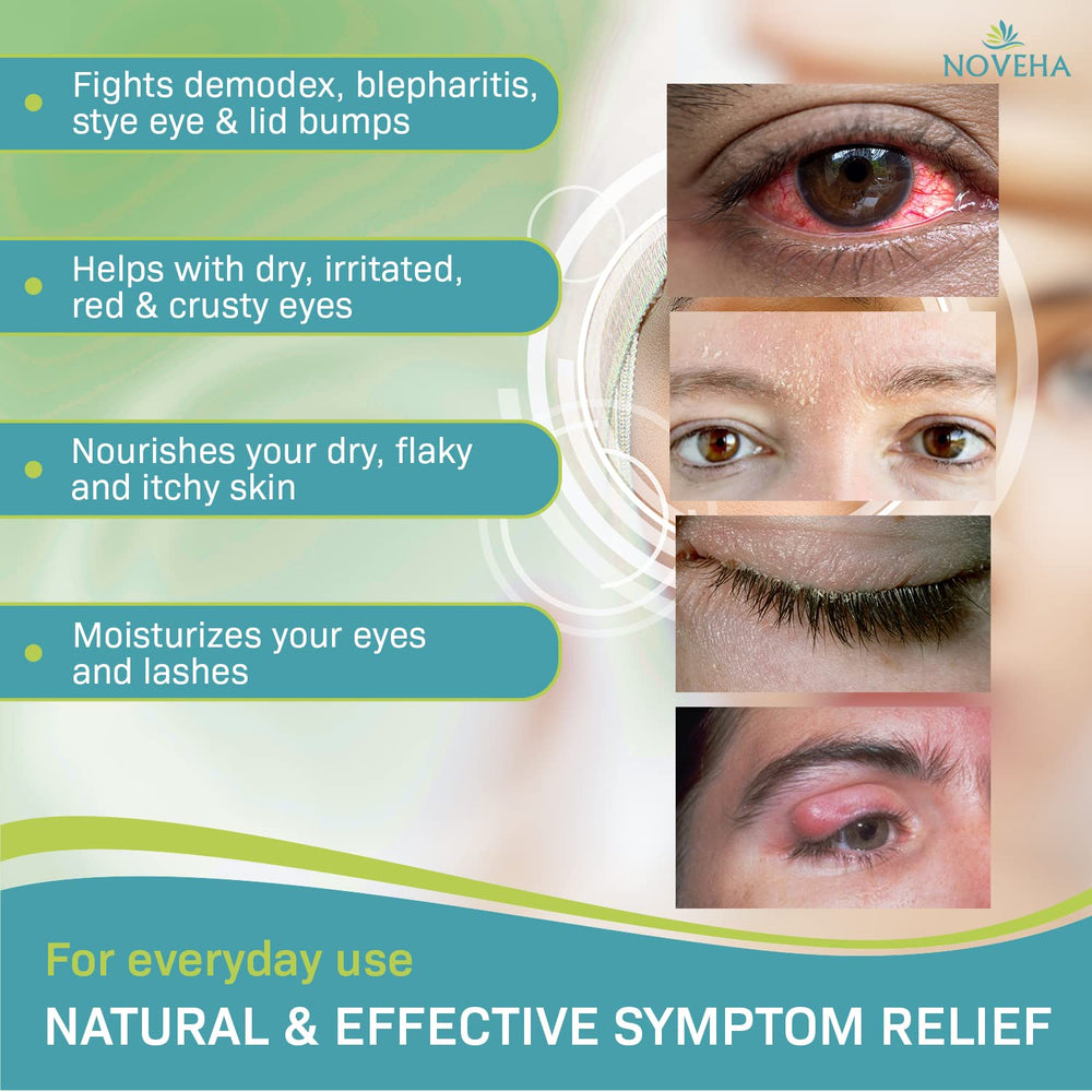 NOVEHA organic ingredients visual highlighting aloe and green tea benefits