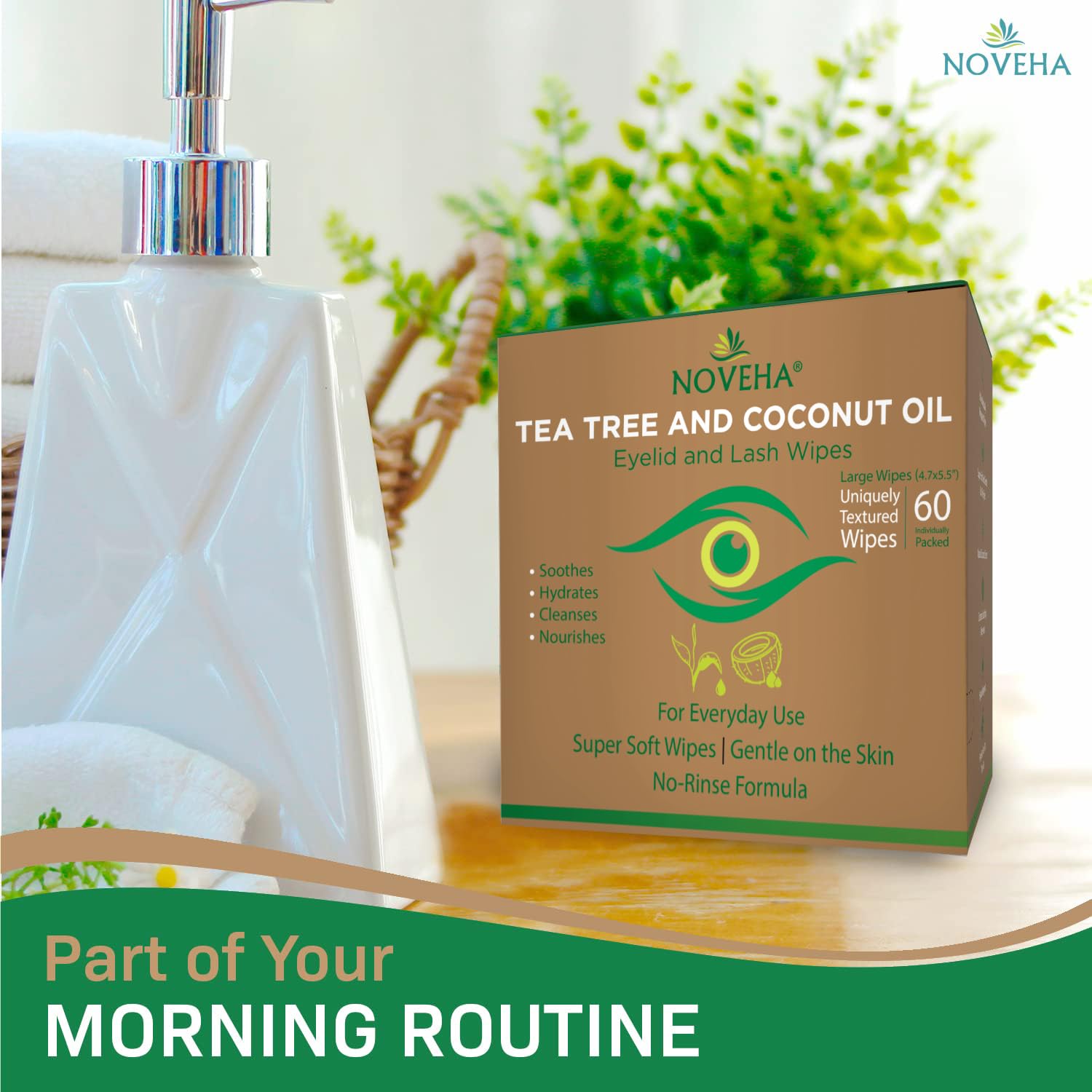 NOVEHA travel-friendly packaging for on-the-go eye care.