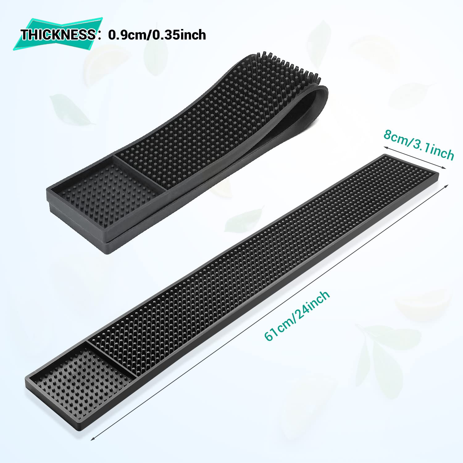 Noverlife bar mat easy-clean surface simplifies quick cleanup after service.