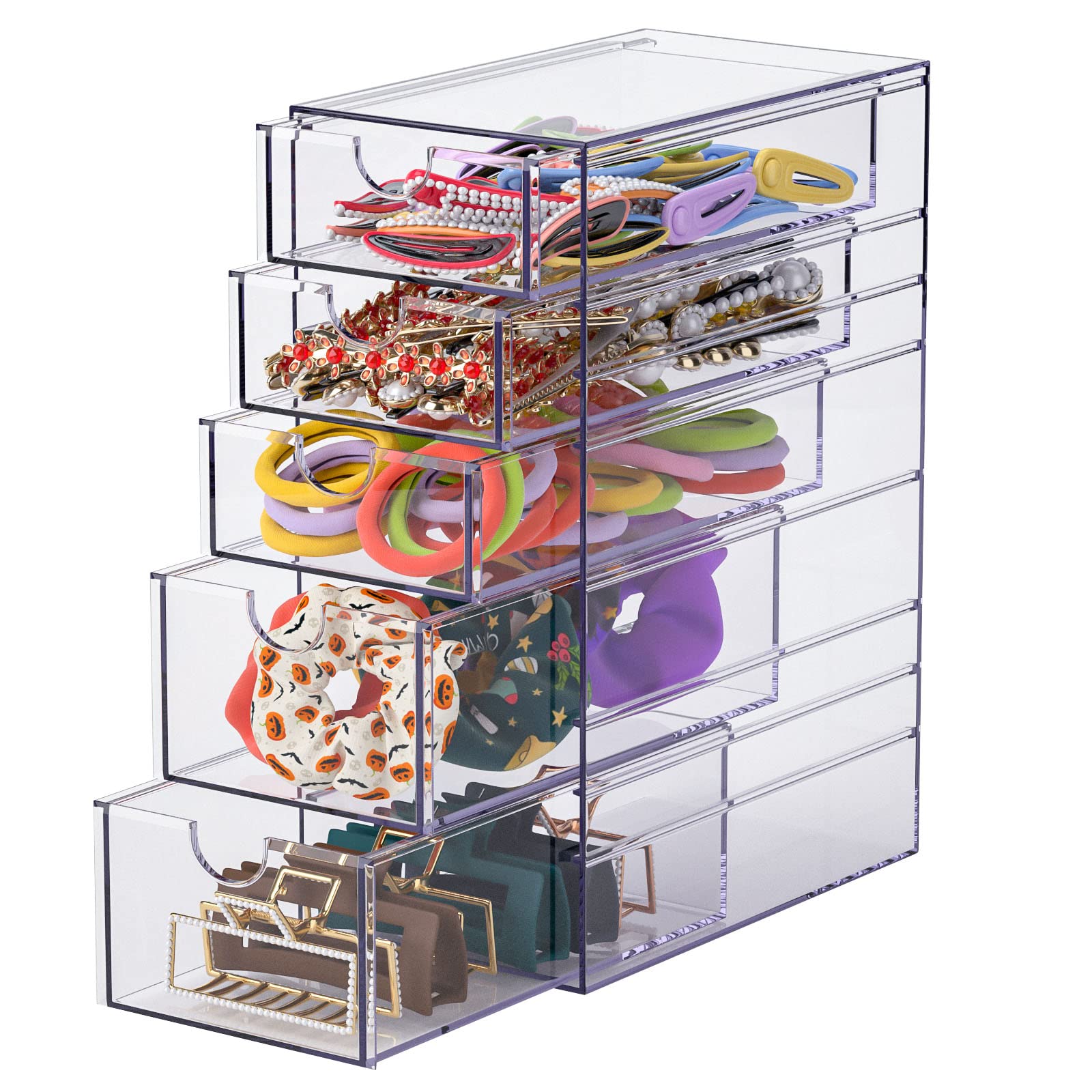 Noverlife Clear Containers show five-drawer organization for quick mornings.