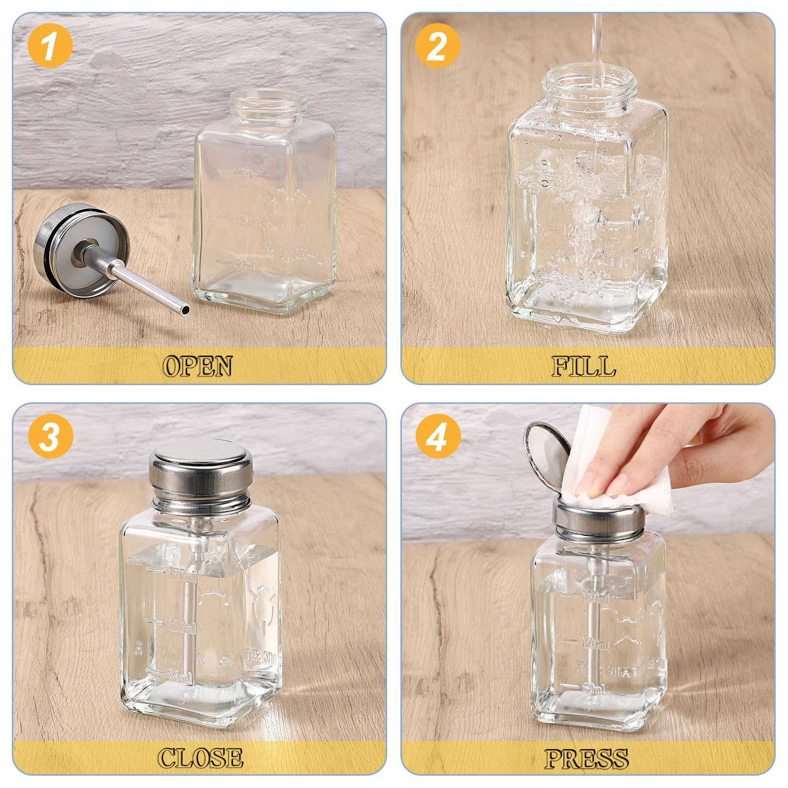 Noverlife compact bottles fit nail station for transport and organization.