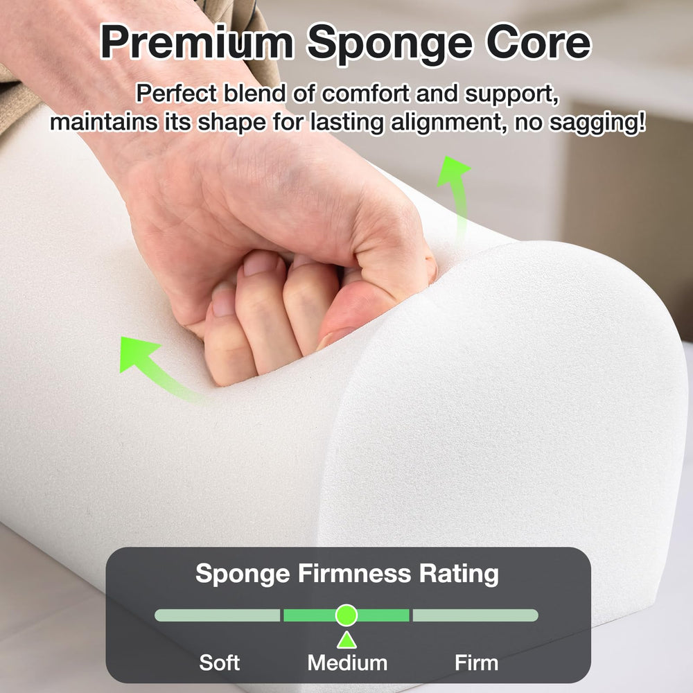 Noverlife D-shaped neck pillow roll-design supports neck and back alignment.