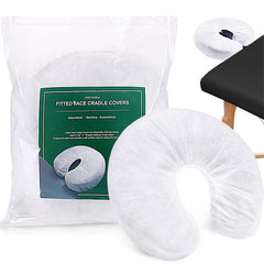 Noverlife disposable face cradle cover packaging demonstrates hygienic spa essentials