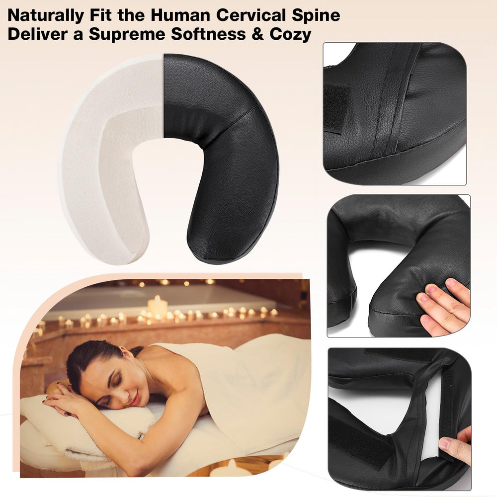 Noverlife cradle shows adjustable rods to move closer or farther for personalized client positioning.