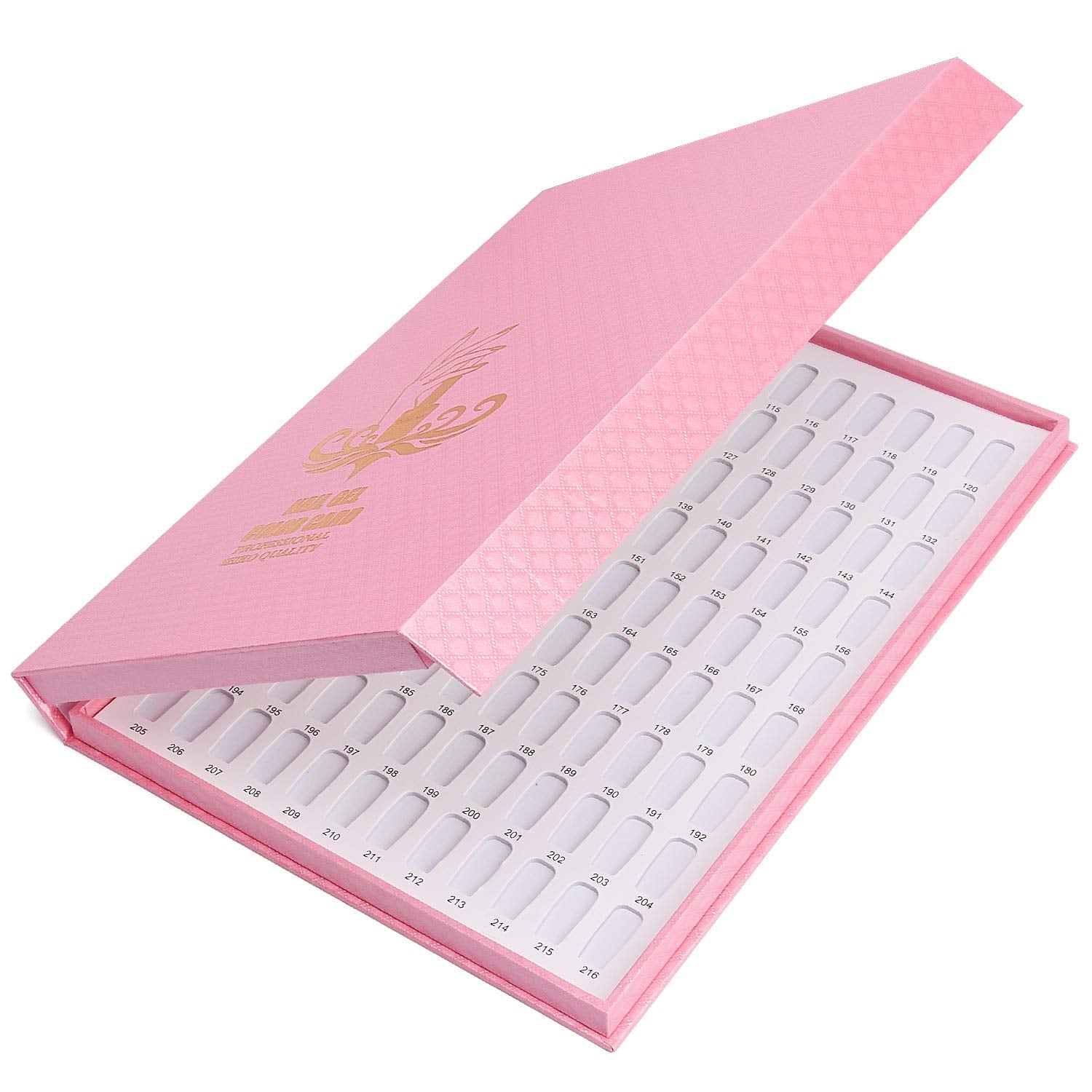 Noverlife 240 nail tips flat-back ready for adhesive mounting on practice boards.