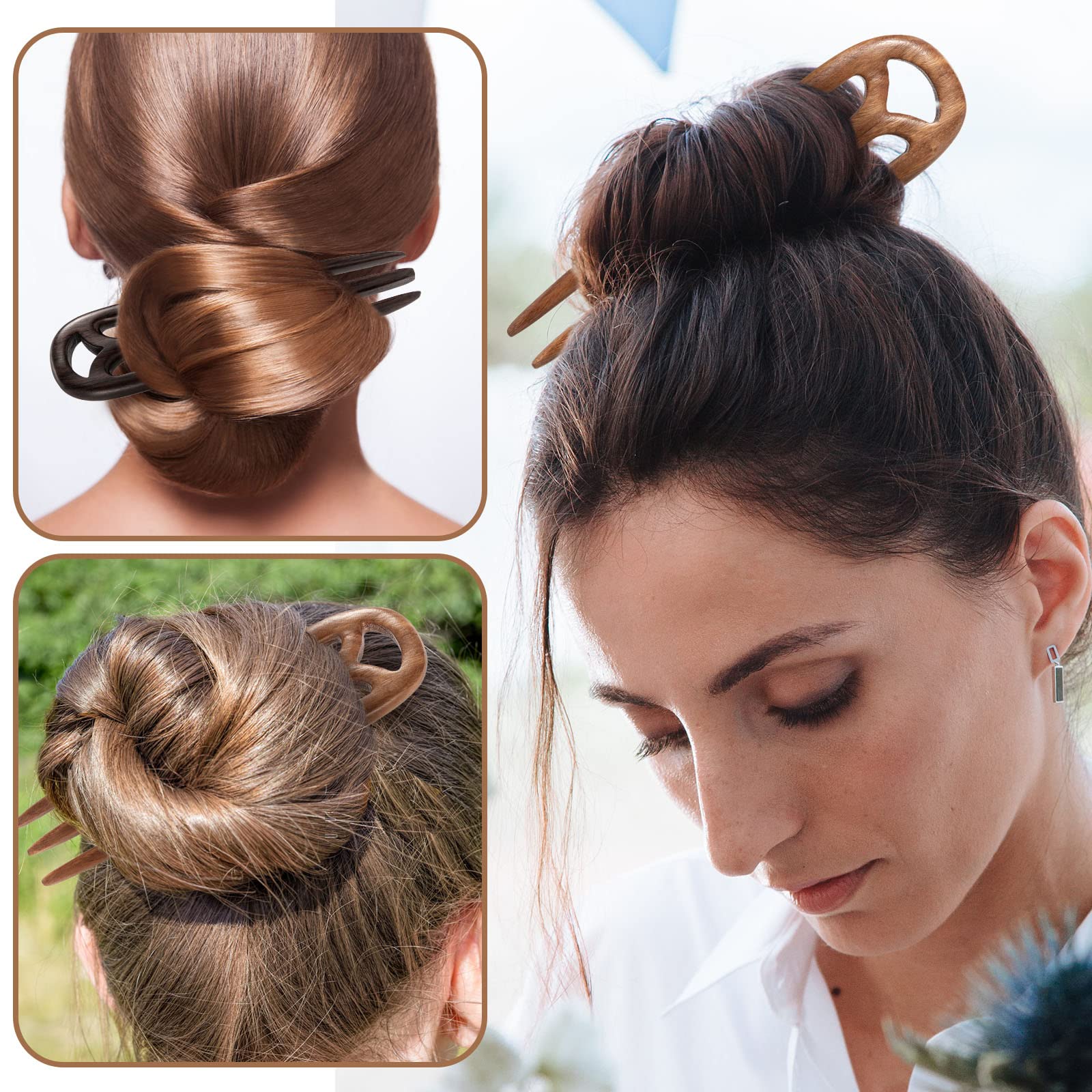 Noverlife retro wooden barrette complements all hair colors with timeless silhouette