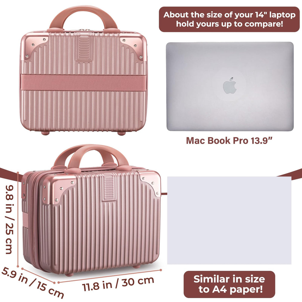 Noverlife rose gold travel case open shows organized compartments for cosmetics and personal items