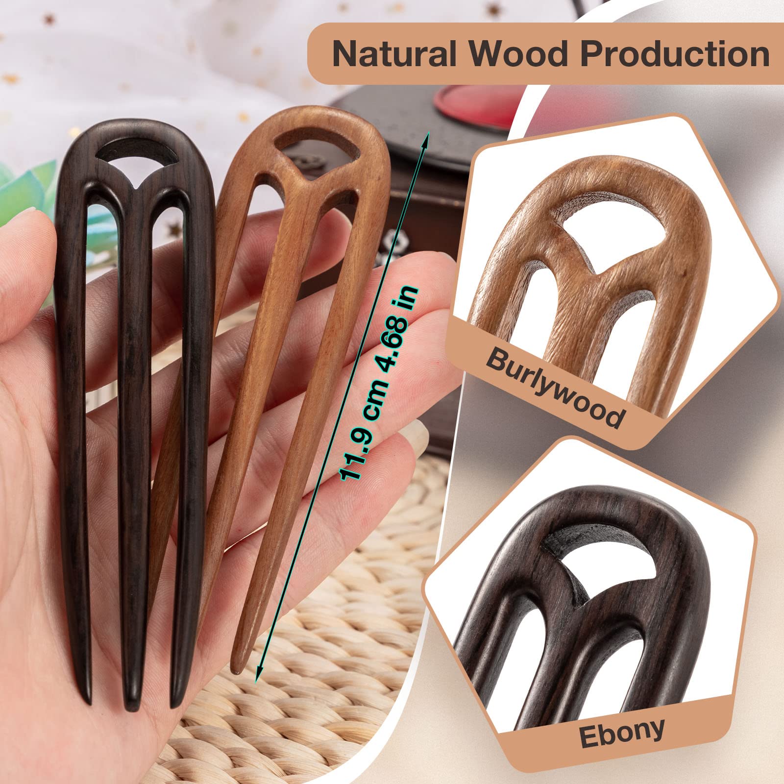 Noverlife natural wood design blends with straight to curly textures