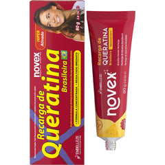 NOVEX Keratin Recharge bottle pouring for frizz control and smoother hair