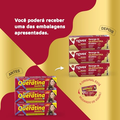NOVEX Keratin Recharge close-up on damp hair during application for reconstruction