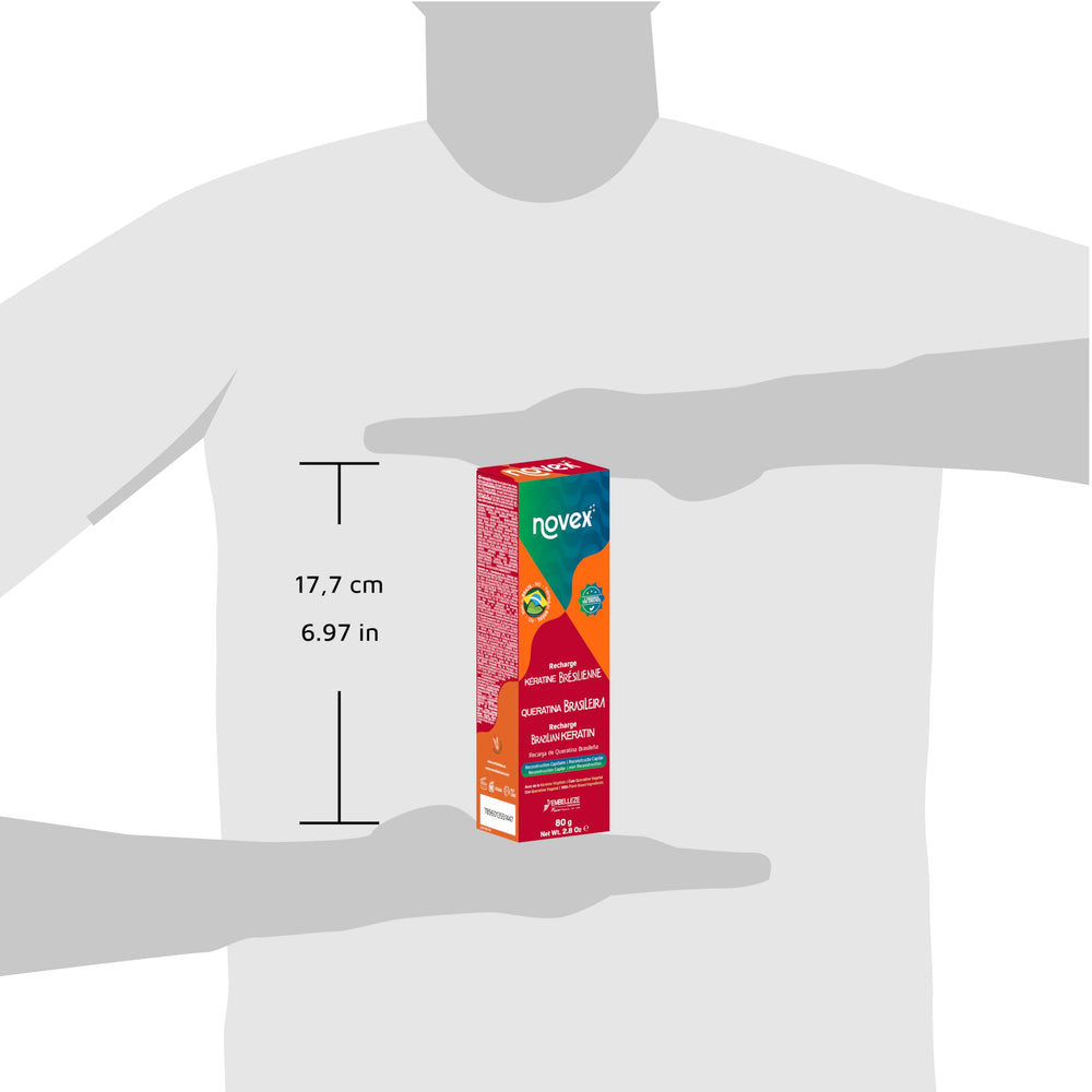 NOVEX Keratin Recharge Leave-In close-up highlighting hydrolyzed keratin for rebuild.