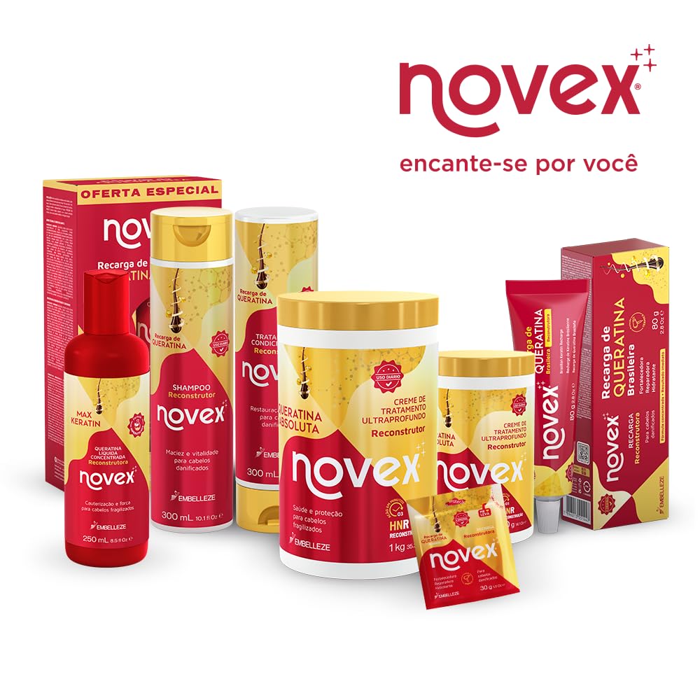 NOVEX Keratin Recharge finished hair with soft shine and easy manageability