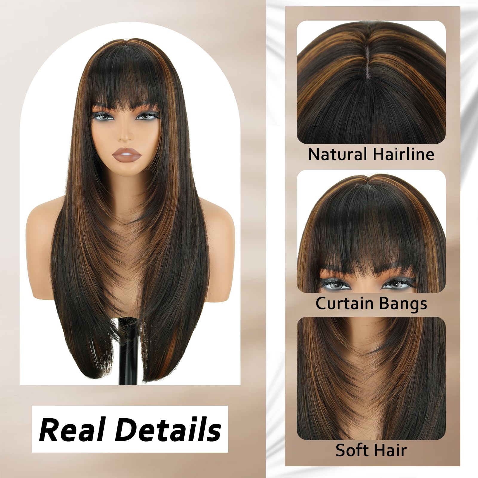NOVFLKW heat-resistant synthetic fiber wig ready for styling.