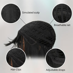 NOVFLKW realistic scalp close-up blending with natural hair.
