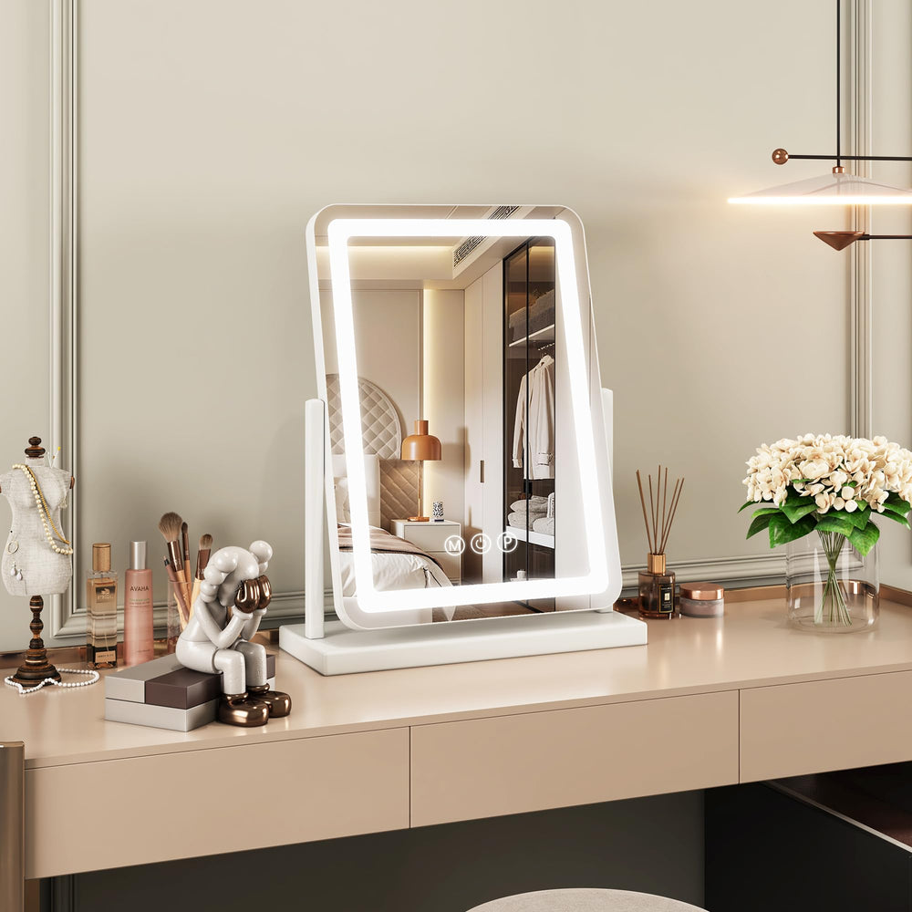 Novlux vanity mirror detachable magnification for detailed liner work.