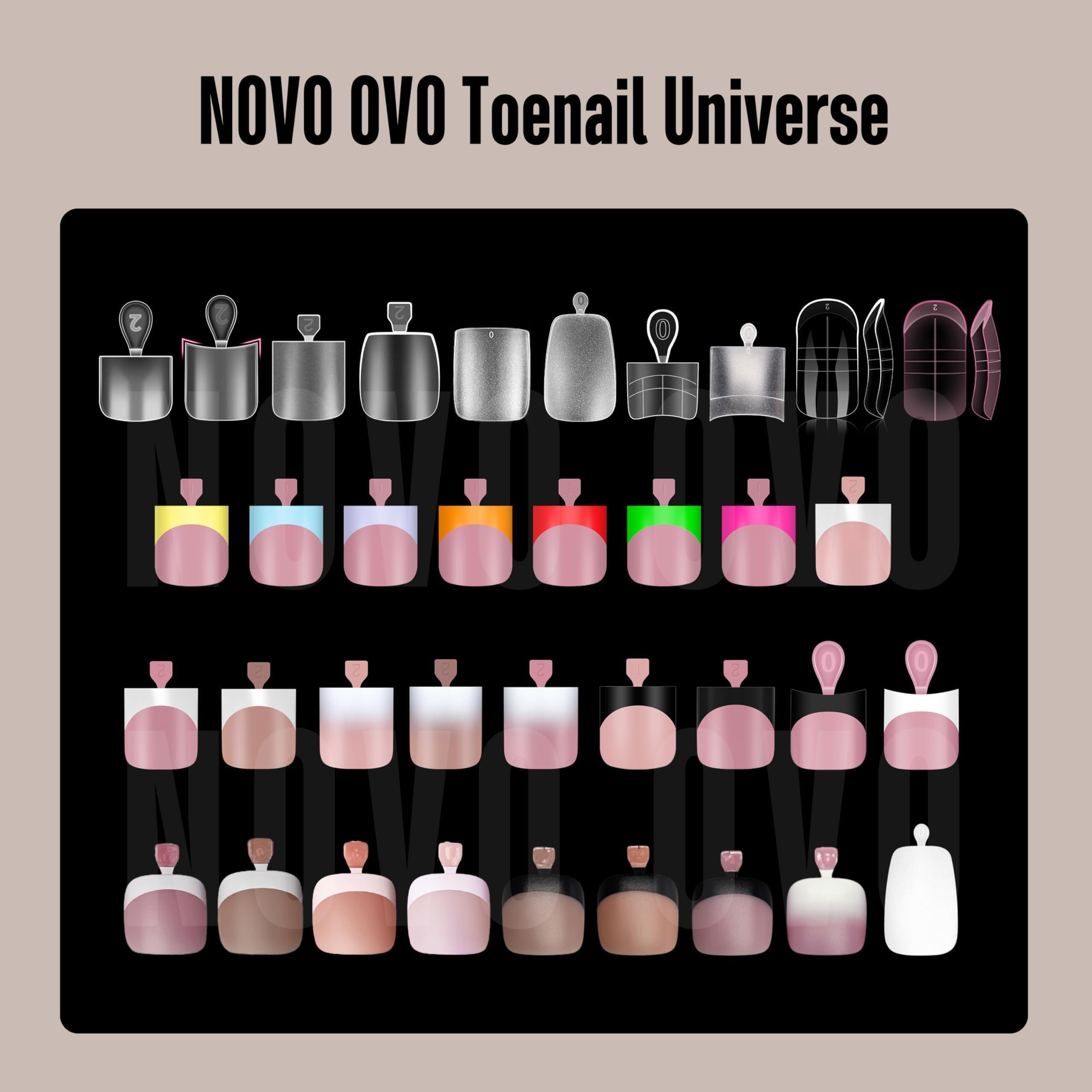 NOVO OVO berry pink toe tips ideal gift for nail lovers