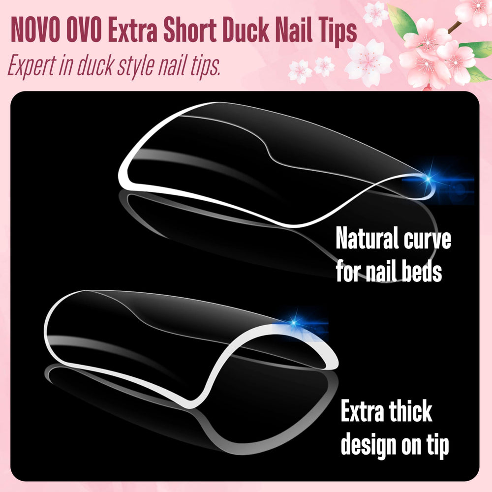NOVO OVO clear full-coverage tips resist chipping and water exposure