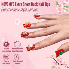 NOVO OVO Duck Feet Nails transparent full-coverage tips ready for quick press-on applications