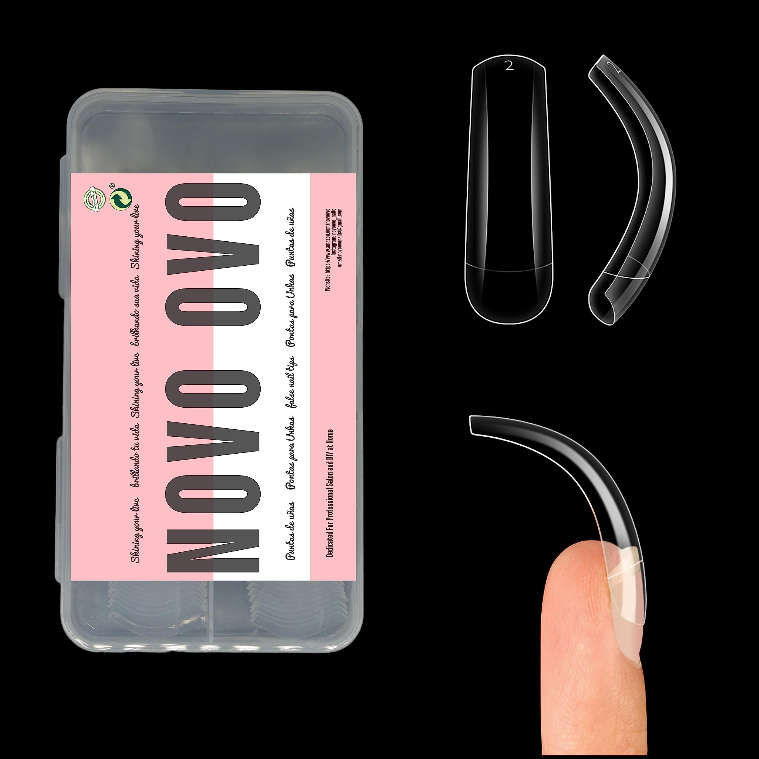 NOVO OVO Halloween nail tips box front view—easy grab-and-go for quick DIY extensions.
