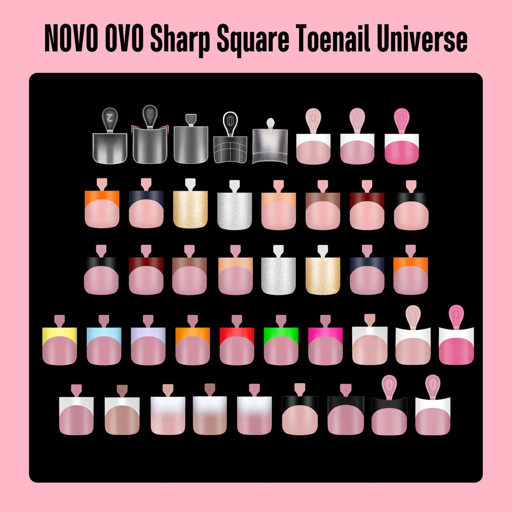 NOVO OVO nail tips ready for patterns, rhinestones, and stickers.