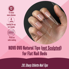 NOVO OVO pre-filed cuticle end nail tips simplify application and prep