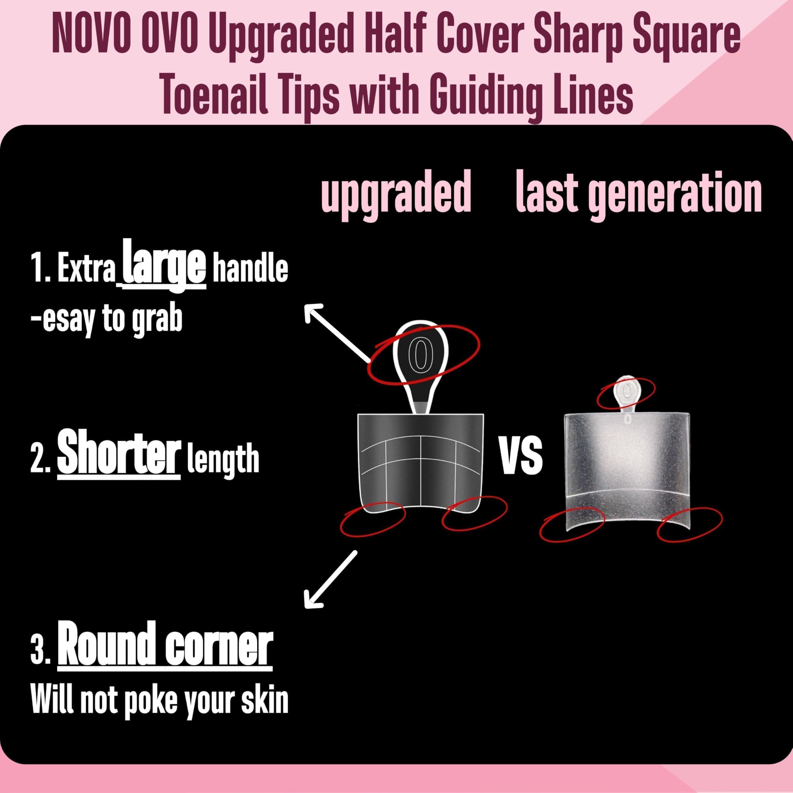 NOVO OVO thin cuticle edge flexible tips adapt to flat or curved nails for seamless look