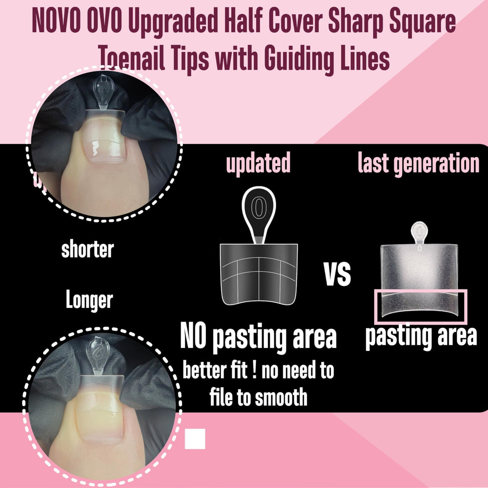 NOVO OVO toe nail tips 15 sizes including big toe options for a better fit
