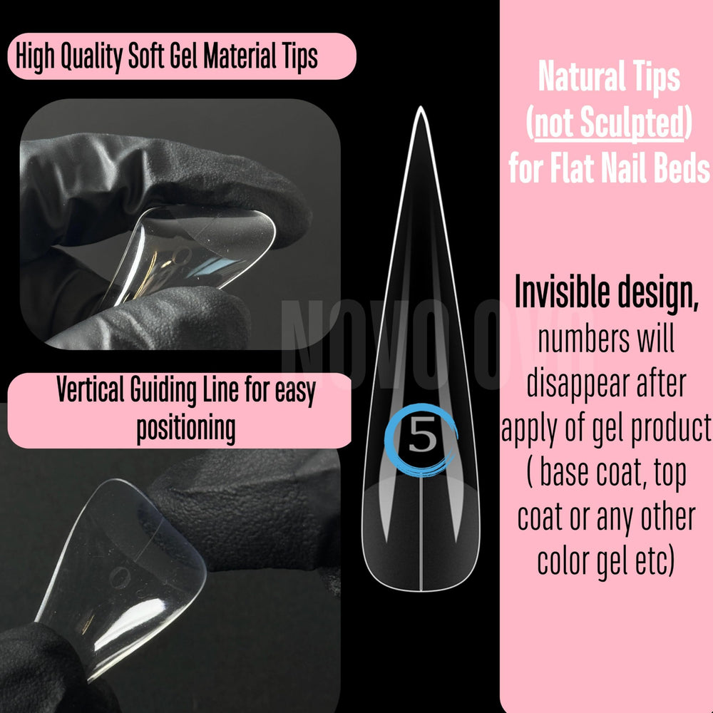 NOVO OVO twelve sizes with etched center for precise nail fit