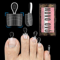 NOVO OVO upgraded soft gel toe nail tips with guiding line in package for easy salon prep