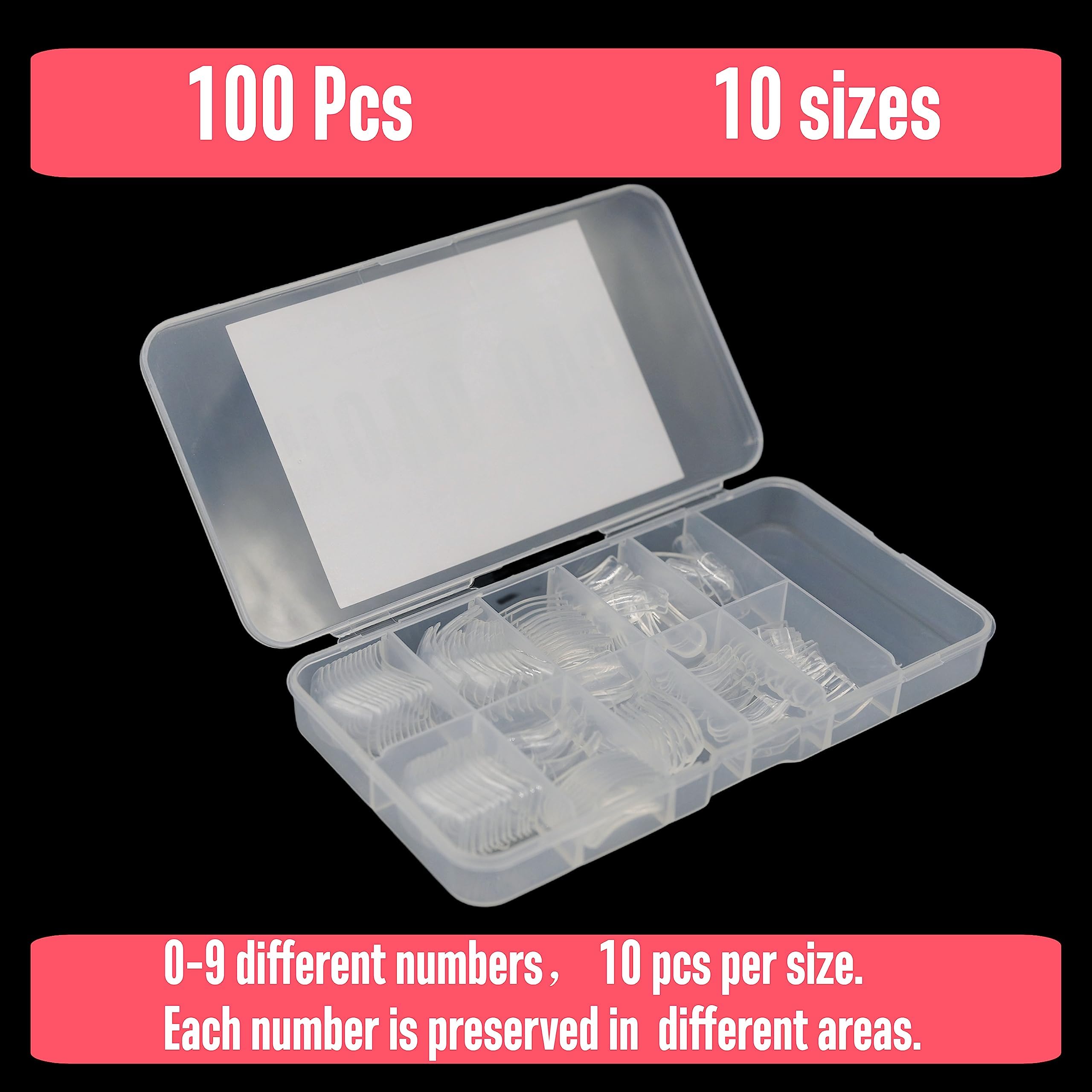 NOVO OVO varied sizes nail tips drawer—quickly select the right size for each finger.