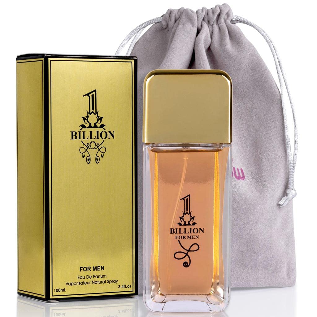 NovoGlow 1 Billion EDT bottle closeup, bold daytime scent for confidence