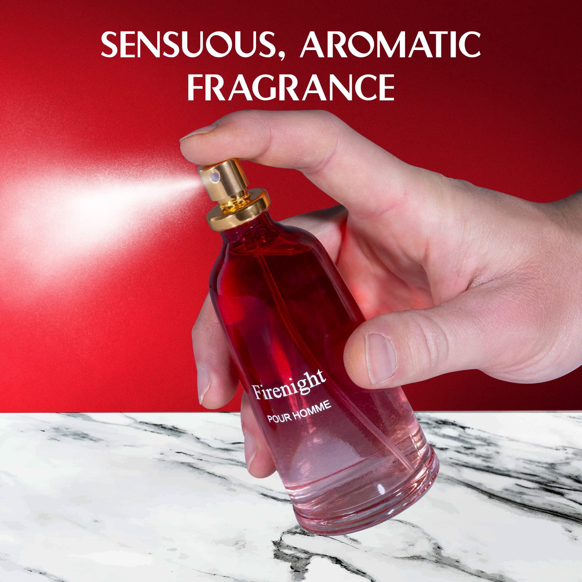 NovoGlow Firenight perfume being applied highlights easy daily use.